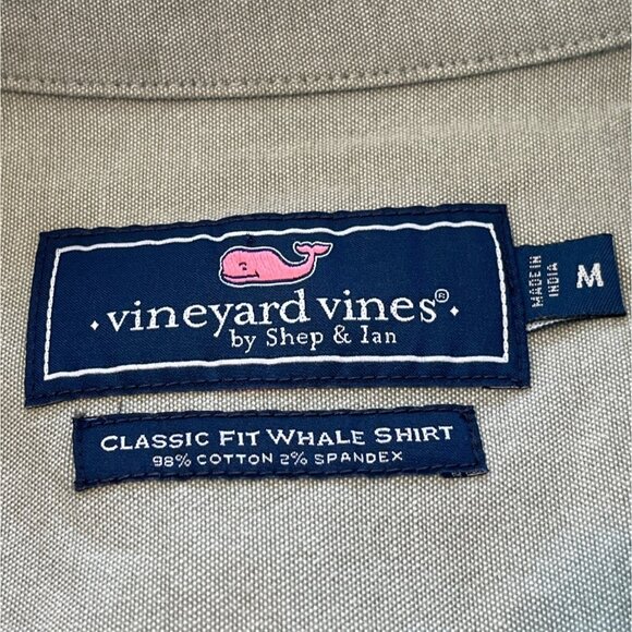 Vineyard Vines Classic Fit Whale Shirt M Cotton/Spandex Mens Long Sleeve Button- - Picture 3 of 6